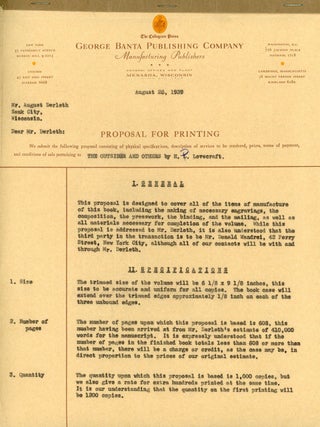 Banta Proposal to Print THE OUTSIDER (1939)