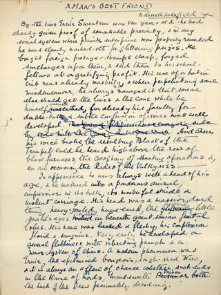 Handwritten Manuscript of a Short Story by H. Russell Wakefield