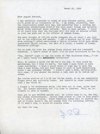 Letter to Derleth from Joseph Payne Brennan, 31 March 1959