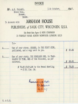 A. E. Coppard Receipt