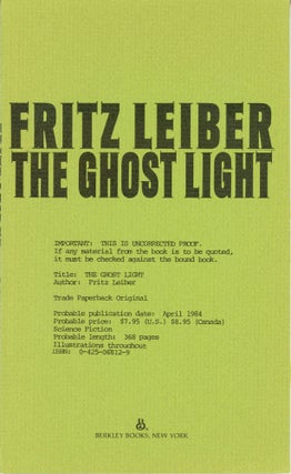 #104603) THE GHOST LIGHT. Fritz Leiber