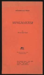 #105887) SONGMASTER. Orson Scott Card