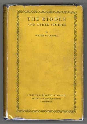 #110270) THE RIDDLE AND OTHER STORIES. Walter De la Mare