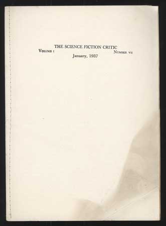 (#110388) SCIENCE FICTION CRITIC. January 1937 ., Claire P. Beck, number 7 volume 1.