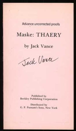 #110713) MASKE: THAERY. John Holbrook Vance, "Jack Vance."