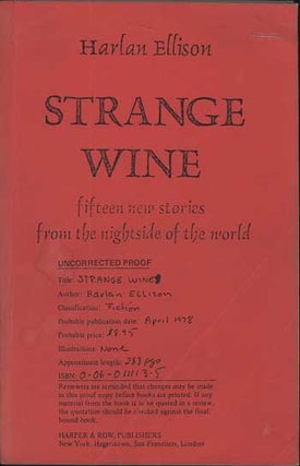 #112955) STRANGE WINE. Harlan Ellison