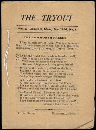 #114475) THE. December 1926 . TRYOUT, C. W. Smith, number 1 volume 11
