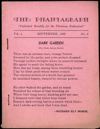 (#117137) THE. September 1936 . PHANTAGRAPH, Donald A. Wollheim, number 6 volume 4.