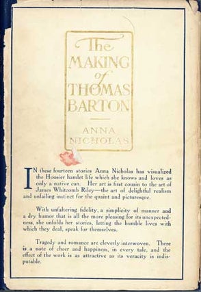 #117722) THE MAKING OF THOMAS BARTON. Anna Nicholas