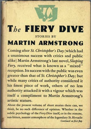 #118311) THE FIERY DIVE AND OTHER STORIES. Martin Armstrong, Donisthorpe