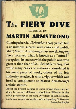 #118311) THE FIERY DIVE AND OTHER STORIES. Martin Armstrong, Donisthorpe