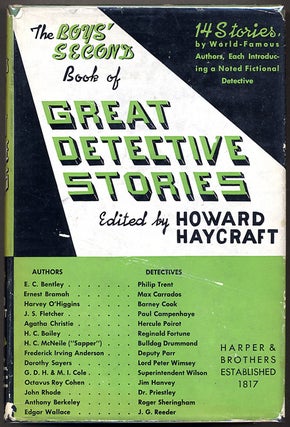 #127497) THE BOYS' SECOND BOOK OF GREAT DETECTIVE STORIES. Howard Haycraft