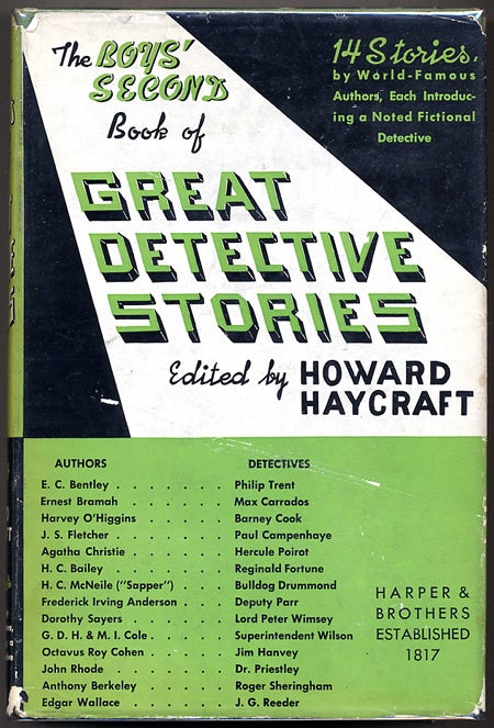(#127497) THE BOYS' SECOND BOOK OF GREAT DETECTIVE STORIES. Howard Haycraft.