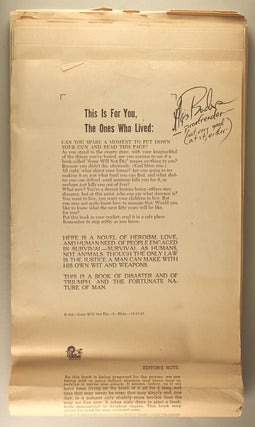 FALSE NIGHT / SOME WILL NOT DIE [novel]. Typewritten manuscript, signed (TMsS).
