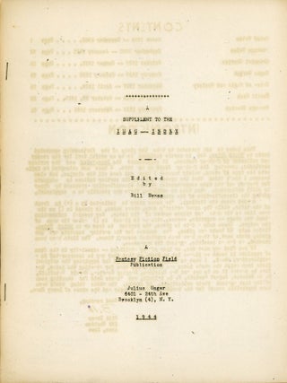 #131881) A SUPPLEMENT TO THE IMAG -- INDEX. Edited by Bill Evans. A Fantasy Fiction Field...