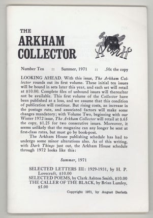 #136557) THE. Summer 1971 . ARKHAM COLLECTOR, August Derleth, number 10