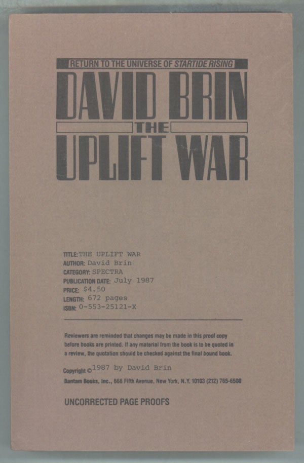 (#141828) THE UPLIFT WAR. David Brin.