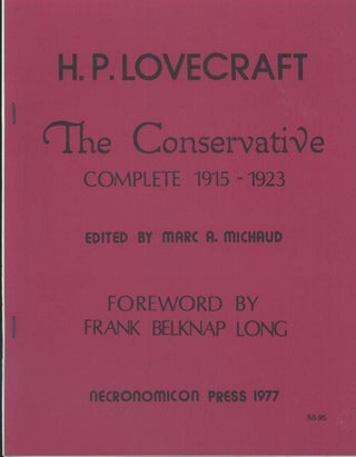 #142834) THE CONSERVATIVE COMPLETE 1915-1923. Lovecraft