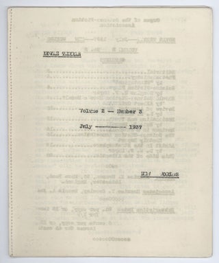 #143387) NOVAE TERRAE. July 1937 ., Dennis A. Jacques Maurice K. Hanson, Maurice T. Crowley,...