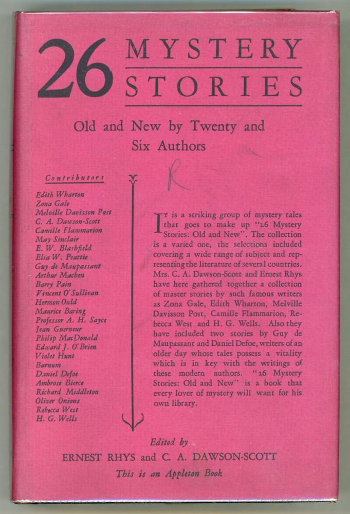(#152406) 26 MYSTERY STORIES OLD AND NEW. Ernest Rhys, C. A. Dawson-Scott.
