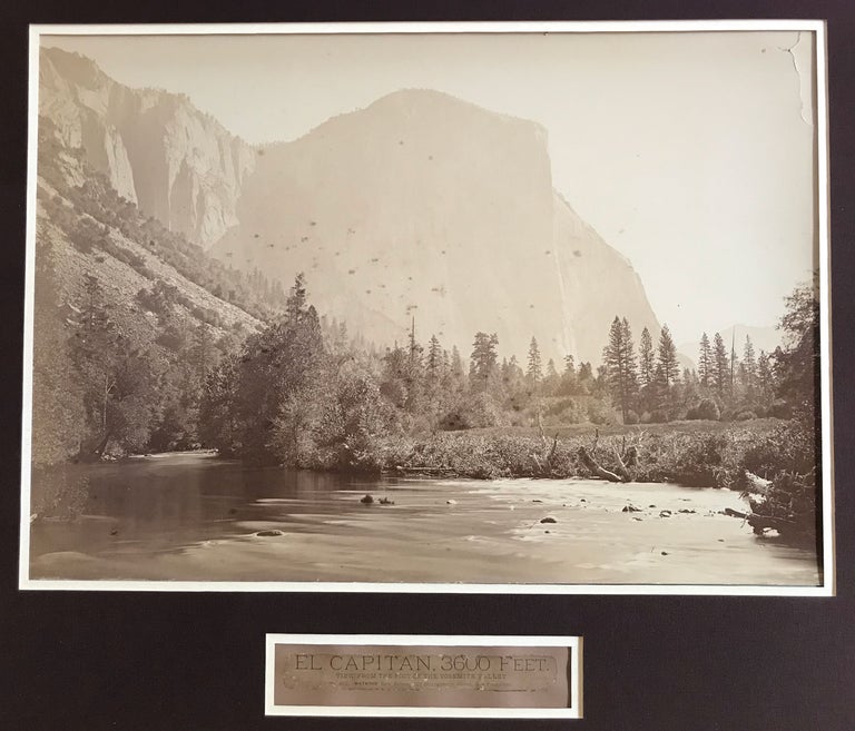 (#153645) [Yosemite Valley] El Capitan, 3600 feet. View from the foot of the Yosemite Valley. Albumen print. CARLETON E. WATKINS.