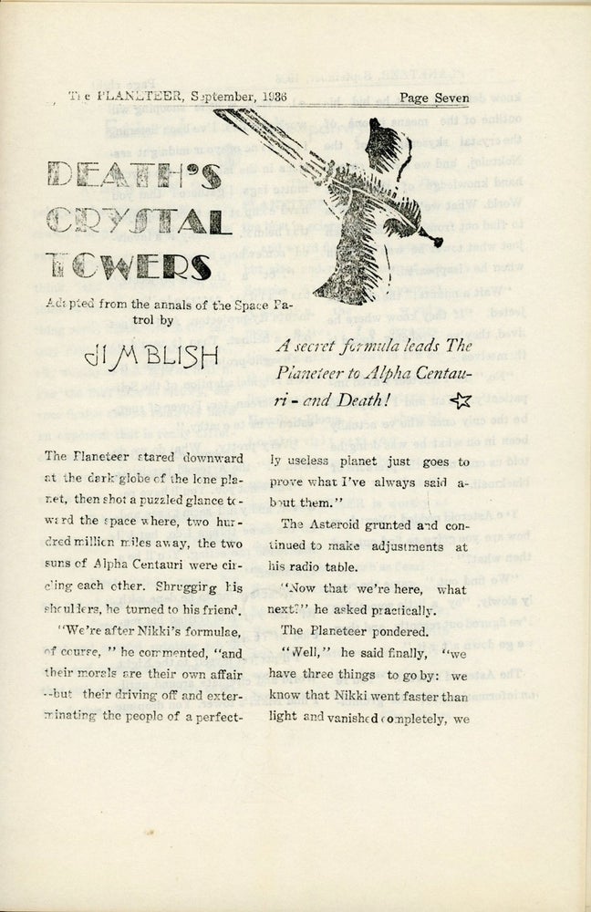 (#156453) combined, TESSERACT, THE . September 1936 . PLANETEER, James Blish, number 1 volume 2.