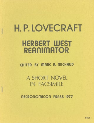 #157060) HERBERT WEST REANIMATOR. Lovecraft