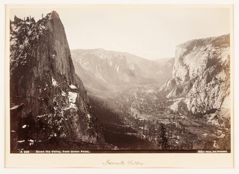 (#157202) [Yosemite Valley] Down the valley, from Union Point. Albumen photograph. ISAIAH WEST TABER.