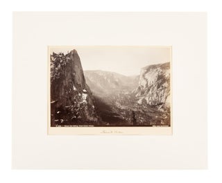 [Yosemite Valley] Down the valley, from Union Point. Albumen photograph.