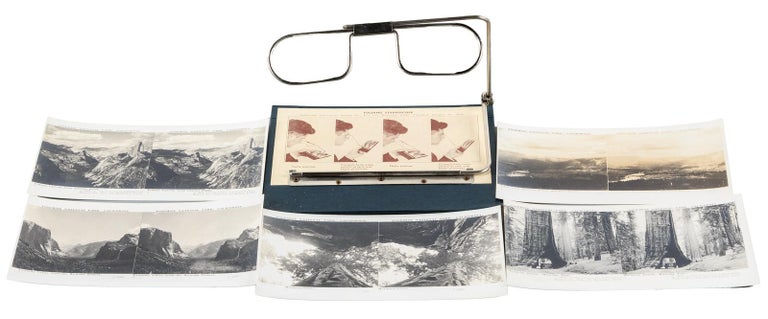 (#157250) A set of twelve stereoscopic views in Yosemite National Park with folding stereoscope [box title]. CALIFORNIA LABORATORY SUPPLY CO.