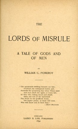 THE LORDS OF MISRULE: A TALE OF GODS AND MEN ...