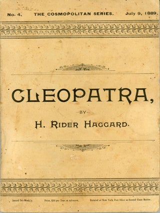 #158673) CLEOPATRA: BEING AN ACCOUNT OF THE FALL AND VENGEANCE OF HARMACHIS, THE ROYAL EGYPTIAN,...