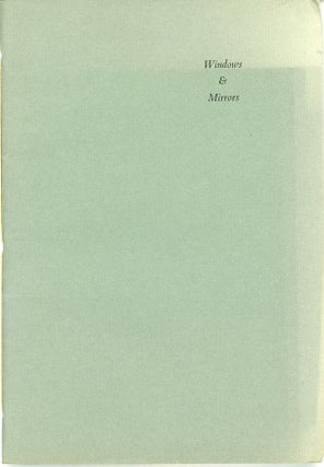 #159207) WINDOWS & MIRRORS: A CHAPBOOK OF POETRY FOR DEEP SOUTH CON XV. Michael Bishop