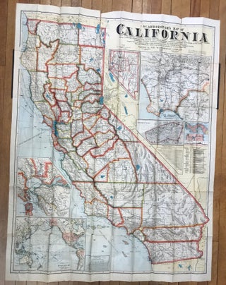 #162207) Scarborough's map of California showing all counties, townships, cities, villages,...