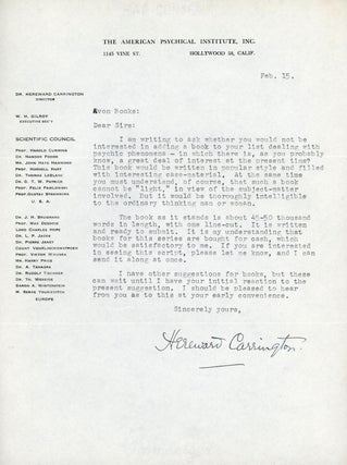 #162825) TYPED LETTER SIGNED (TLS). 1 page, dated 15 February n.y. [1958] on The American...
