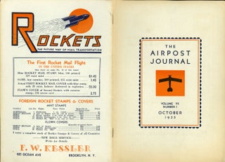 (Rocket Mail) THE AIRPOST JOURNAL. October 1935 (volume 7, number 1). Edited by Walter J. Conrath.