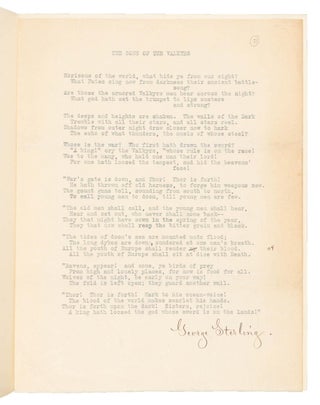 69 TYPED MANUSCRIPT POEMS (TMsS.), EACH SIGNED BY STERLING.