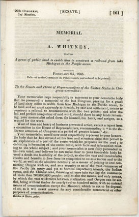 #164486) MEMORIAL OF A. WHITNEY, PRAYING A GRANT OF PUBLIC LAND TO ENABLE HIM TO CONSTRUCT A...