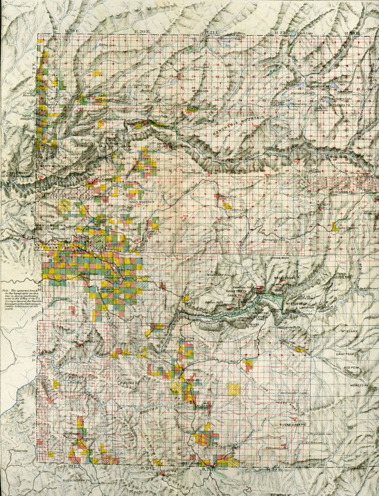 (#164825) Yosemite National Park compiled from Captain Wheeler's Survey (Sheet 56 D and Yosemite and Yosemite Valley Sheet), U.S. Geological Survey (Yosemite Sheet), U.S. Land Office Plats, Lieutenant McClure[']s map, and from notes of scouts made by 1st. Lieut. H. C. Benson, 4th. U.S. Cav. Scale: 1 inch-4 miles. UNITED STATES. DEPARTMENT OF THE INTERIOR.
