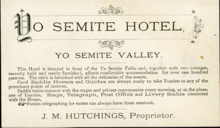 #164841) Yo Semite Hotel, Yo Semite Valley ... J. M. Hutchings, proprietor. JAMES MASON HUTCHINGS