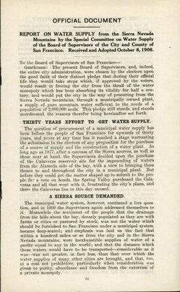 #164847) Report on water supply from the Sierra Nevada mountains by the Special Committee on...