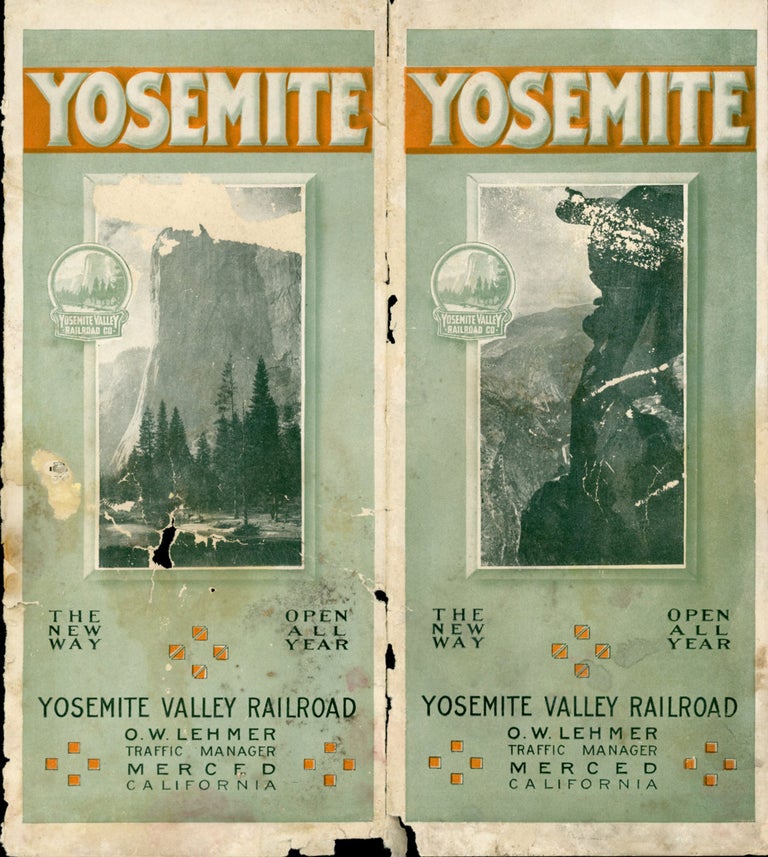 (#164862) Yosemite the new way open all year. Yosemite Valley Railroad, O. W. Lehmer, traffic manager, Merced, California [cover title]. YOSEMITE VALLEY RAILROAD COMPANY.