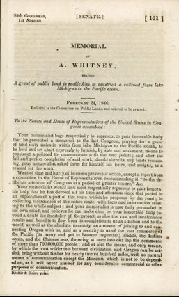 #164920) MEMORIAL OF A. WHITNEY, PRAYING A GRANT OF PUBLIC LAND TO ENABLE HIM TO CONSTRUCT A...
