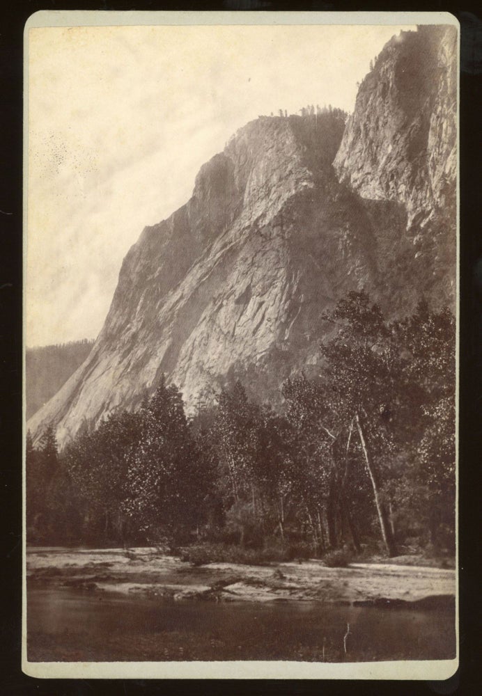 (#164953) [Yosemite Valley] Untitled [Merced River and valley wall below Glacier Point]. Albumen print. GUSTAVUS FAGERSTEEN.