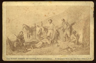 #164984) UNTITLED; PHOTOGRAPHIC REPRODUCTION OF A DRAWING OF CALIFORNIA MINERS AT REST. Albumen...