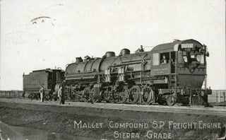 #165025) MALLET COMPOUND S. P. FREIGHT ENGINE SIERRA GRADE. Real photo post card (RPPC)....