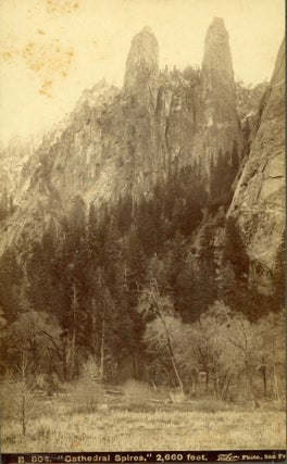 #165040) [Yosemite Valley] "Cathedral Spires," 2,660 feet. Albumen cabinet photograph. ISAIAH...