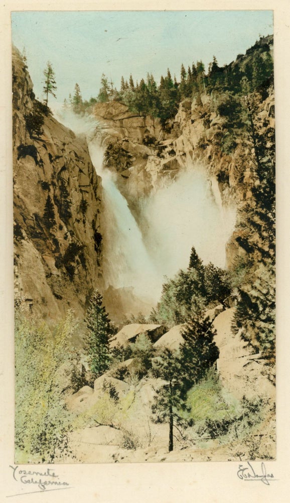 (#165057) [Yosemite Valley; Illilouette Fall] "Yosemite, California." Hand-colored photograph. EVAN C. DOUGLAS.