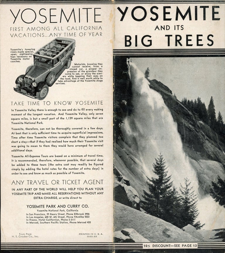 (#165067) Yosemite and its Big Trees [cover title]. YOSEMITE PARK AND CURRY COMPANY.