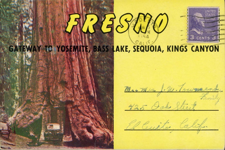 (#165075) Fresno gateway to Yosemite, Bass Lake, Sequoia, Kings Canyon [folder title]. MIKE ROBERTS.